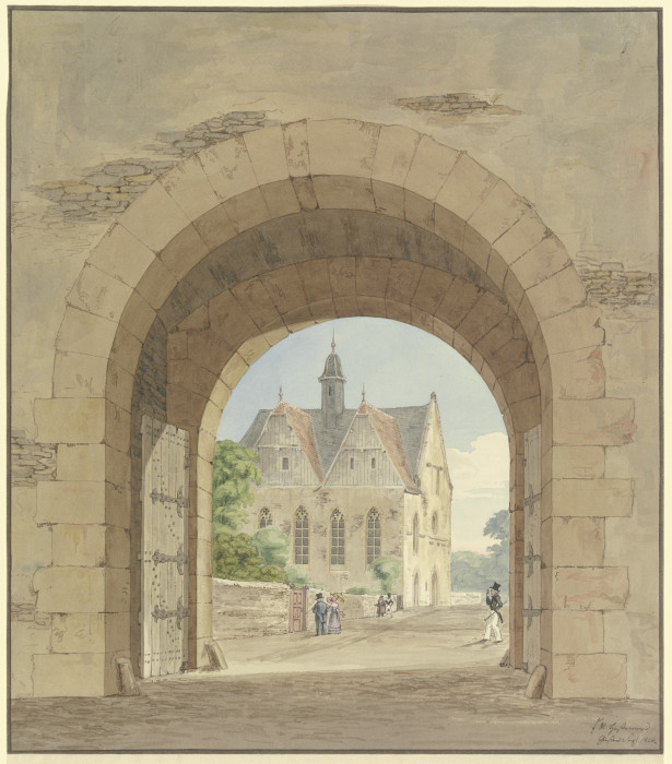 Stadttor mit Aussicht auf eine Kirche from Friedrich Maximilian Hessemer