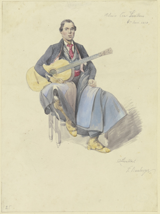 Spaniard with guitar from Fritz Bamberger