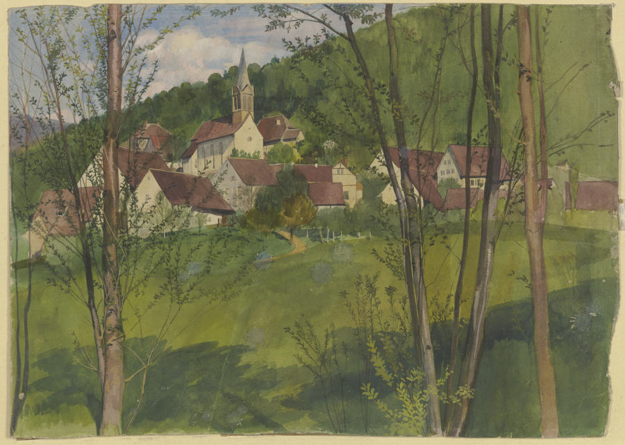 Village at the hillside from Fritz Boehle