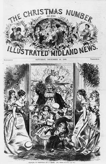 Bringing in Christmas, front cover of the ''Illustrated Midland News'', December 18th 1869 from Fritz Eltze