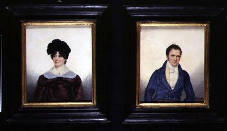Two Portraits of a Husband and Wife in Regency Dress from G. Jackson