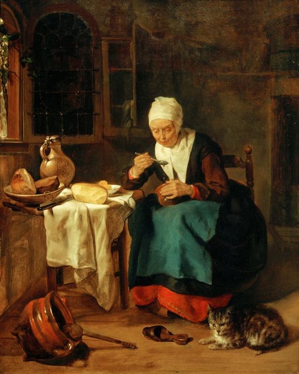Woman Eating Broth from Gabriel Metsu