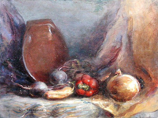 Onion and Peppers (oil on canvas)  from Gail  Schulman