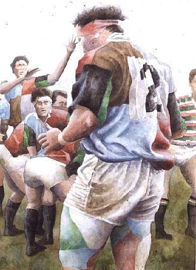 Rugby Match: Harlequins v Northampton, Brian Moore at the Line Out, 1992 (w/c)  from Gareth Lloyd  Ball