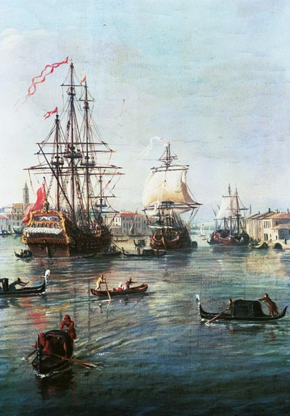 Die Hafeneinfahrt von Venedig. from Gaspar Adriaens van Wittel