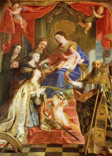 Maria with the child and the hll. MariaMagdalena, Cäcilia, Dorothea, Katharina from Gaspard de Crayer