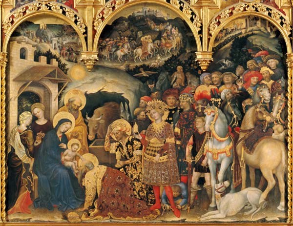 The Adoration of the Kings (Detail from BEN29414) from Gentile da Fabriano