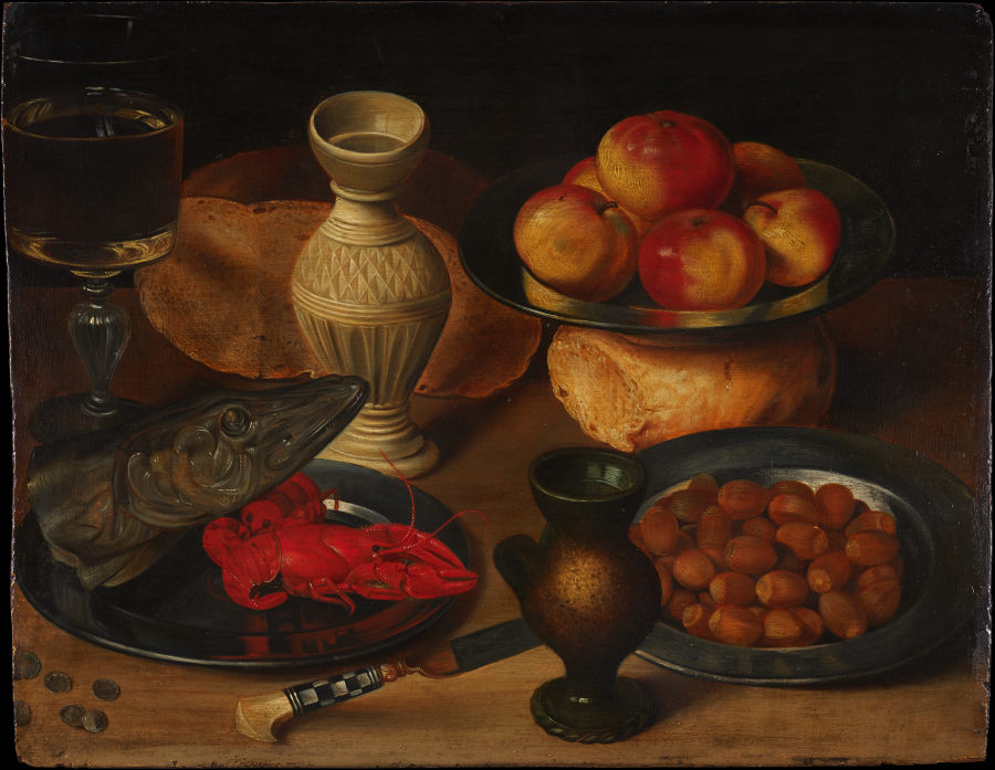 Still Life with Pike’s Head and Hazelnuts from Georg Flegel