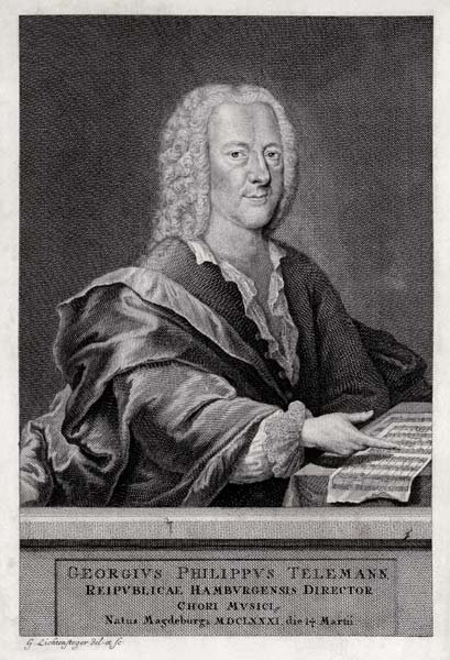 Portrait of Georg Philipp Telemann from Georg Lichtensteger