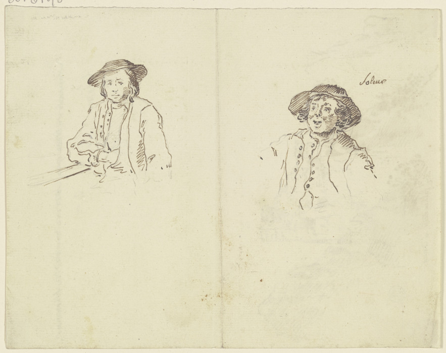 Brustbilder zweier Bauern mit flachen Hüten in Solothurn from Georg Melchior Kraus