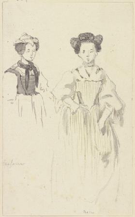 Two girls with bonnets
