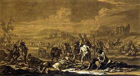 After the Battle, 1695, engraved by Christian Rugendas (1708-81) c.1740 (engraving)