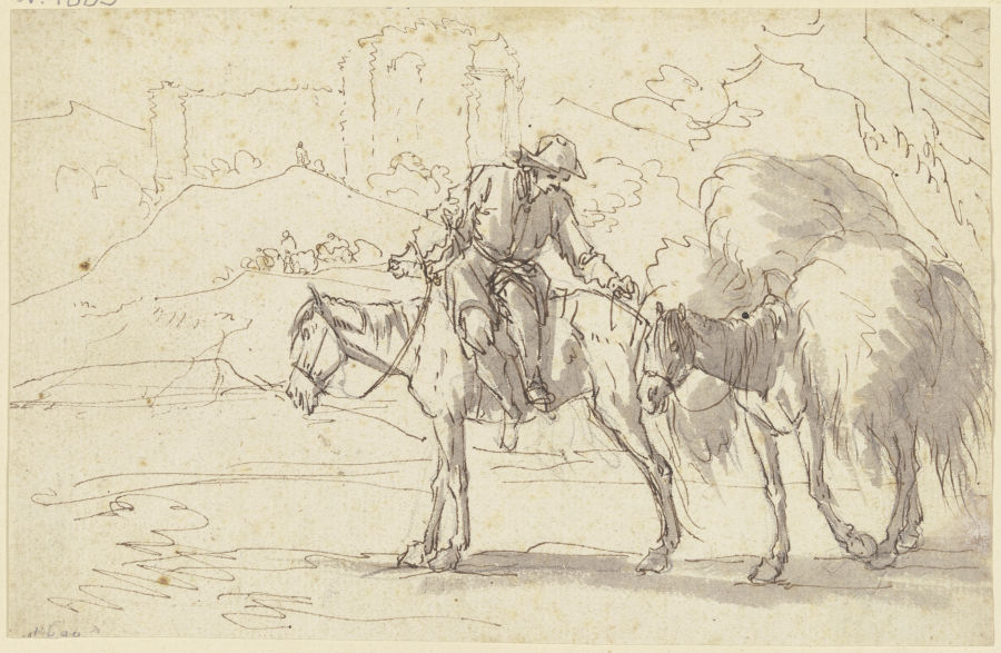 A farmer on a horse from Georg Philipp Rugendas d. Ä.
