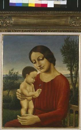 Landscape with mother and child.