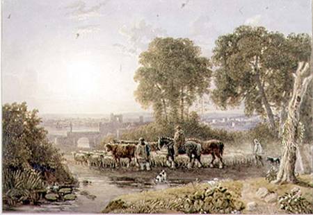 Landscape with Drovers from George Barret