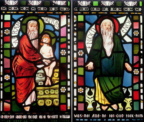 Abraham and Enoch, detail from the Creation Window, 1861 (stained glass) (see 120153) from George Campfield