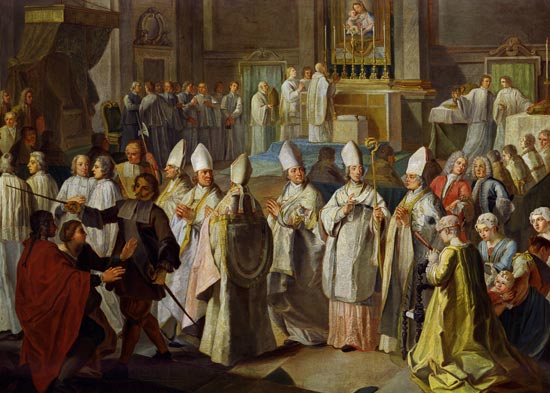 The bishop consecration of the Elector Clemens August by Benedikt XIII. from George Desmarées