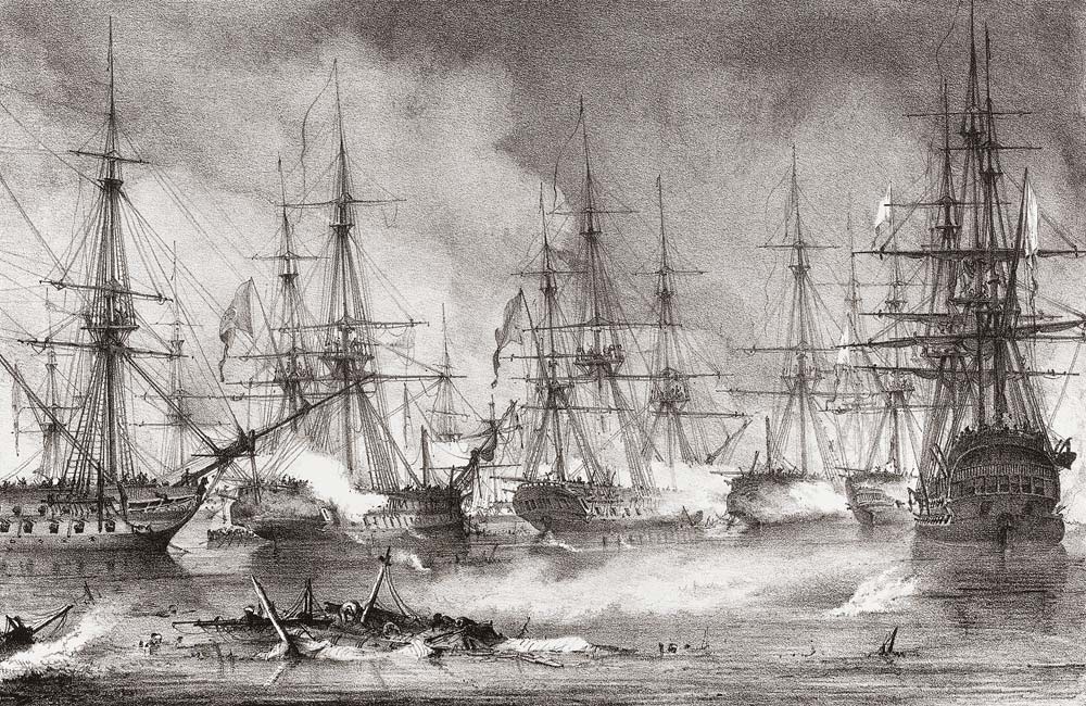 The Naval Battle of Navarino on 20 October 1827 from George Philip Reinagle