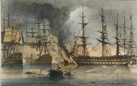 The Naval Battle of Navarino on 20 October 1827