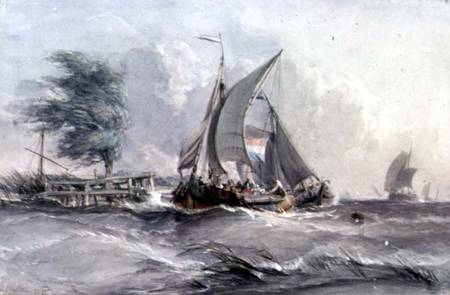 A Windy Day: Boats in a Gale from George the Elder Chambers