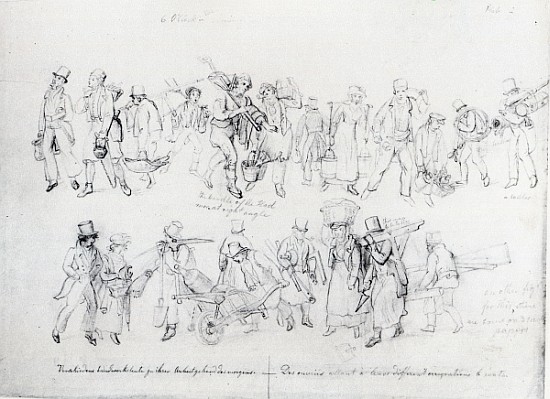 People of Various Occupations on their way to work from George the Elder Scharf