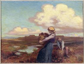 The Peat Gatherers (oil on canvas)