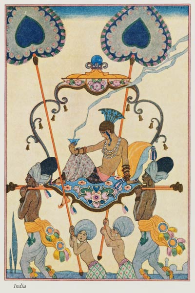 India, from 'The Art of Perfume', pub. 1912 (pochoir print) from Georges Barbier