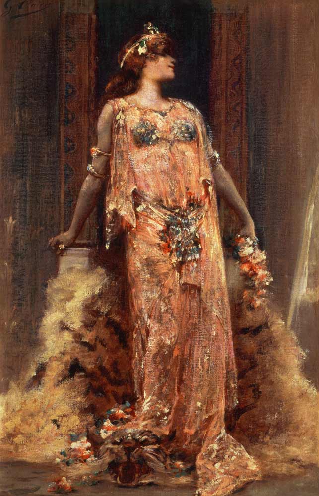 Sarah Bernhardt (1844-1923) in the role of Cleopatra from Georges Clairin