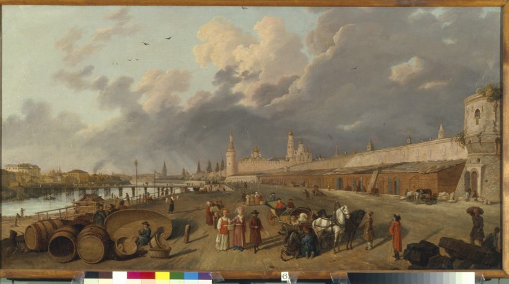 View of the Moskvoretsky bridge und the Kremlin from Gerard de la Barthe