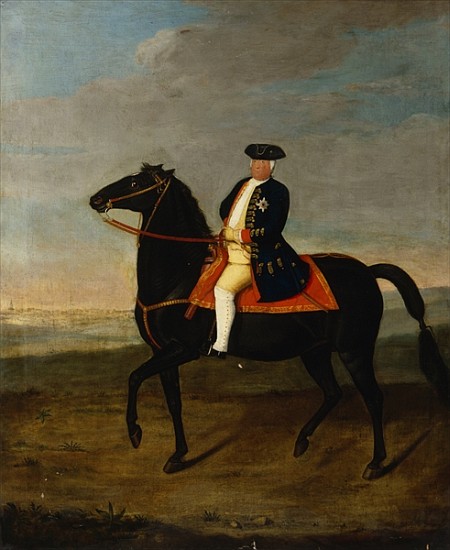 King Frederick William I on Horseback with Potsdam in the background, c.1735 from German School