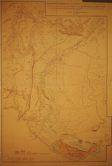 Map of the Cutch region of India and its border with neighbouring Baluchistan, Carl Zimmerman from German School
