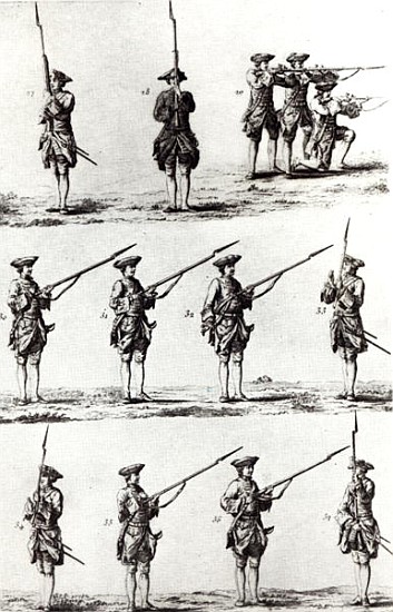 Soldiers with bayonets from German School