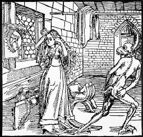 The Devil and the Coquette, copy of an illustration from 'Der Ritter von Turm', Augsburg 1498, used