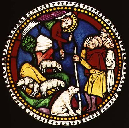 Window depicting The Annunciation to the Shepherds from German School
