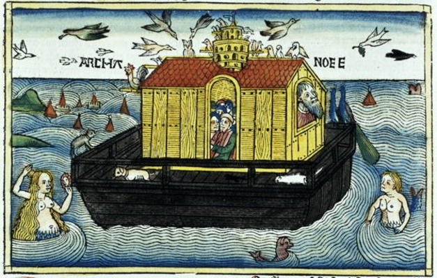 Genesis 6:11-24 Noah's Ark, from the Nuremberg Bible (coloured woodcut) from German School, (15th century) (after)