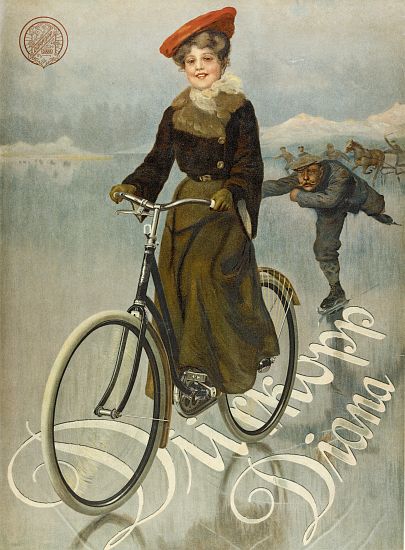 Poster advertising Duerkopp bicycles from German School, (20th century)