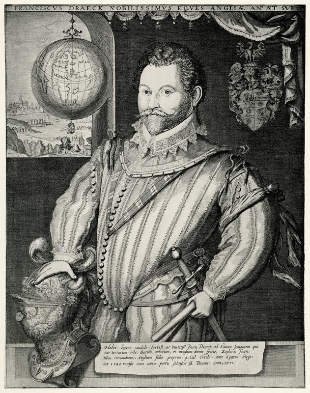 Sir Francis Drake from German School, (19th century)