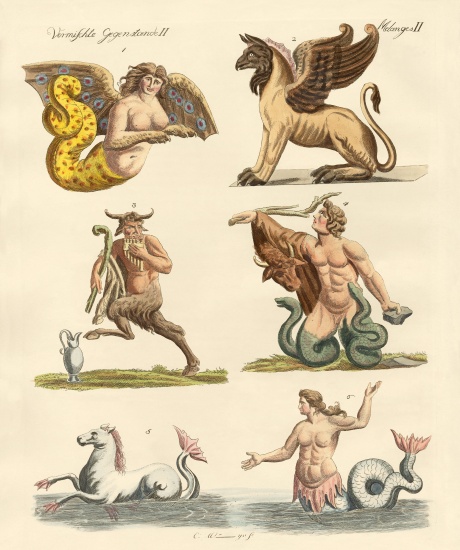 Fabulous animals from German School, (19th century)