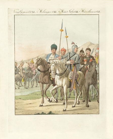 Irregular lighty Russian cavalry from German School, (19th century)