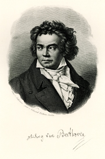 Ludwig van Beethoven from German School, (19th century)