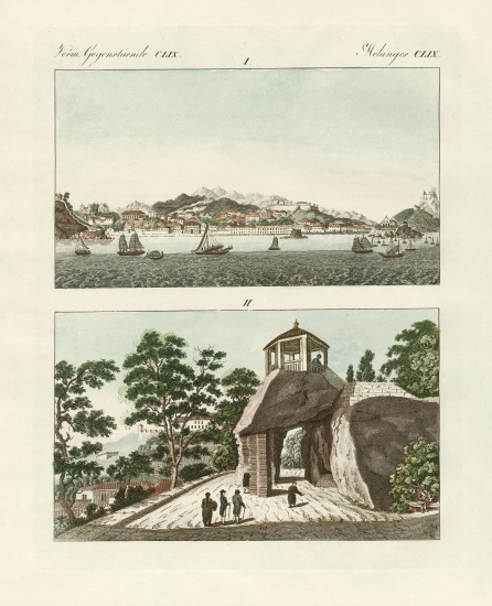 The Portuguese colony of Macau in China from German School, (19th century)
