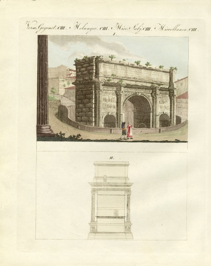 The triumphal Arch of Emperor Septimius Severus from German School, (19th century)