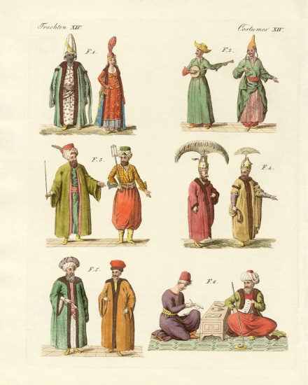 Turkish national costumes from German School, (19th century)