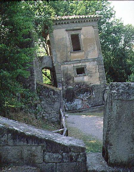 The Leaning House, from the Parco dei Mostri (Monster Park) gardens laid out between 1550-63 by the from Giacomo Barozzi  da Vignola