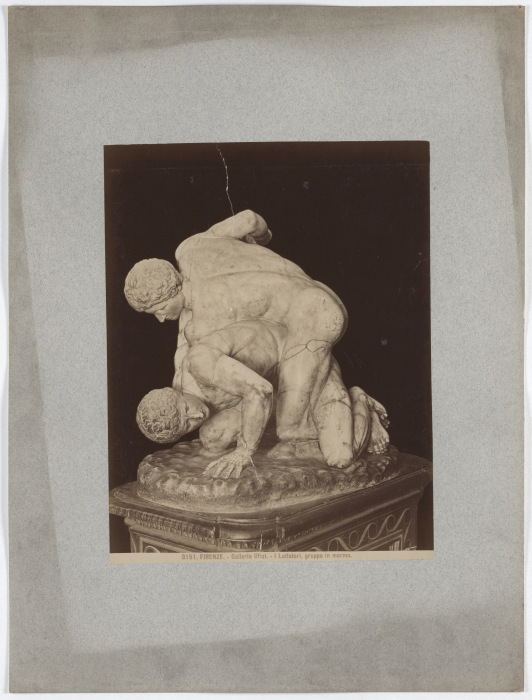 Florence: Uffizi Gallery,The Wrestlers, Marble group, No. 3151 from Giacomo Brogi