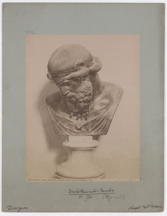 Naples: National Museum, Plato, bronze bust (Herculaneum, 1759), No. 5274 from Giacomo Brogi