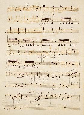 Manuscript page from the score of ''Les Huguenots''