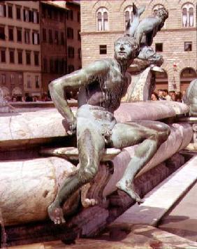 The Fountain of Neptune, detail of a seated figure