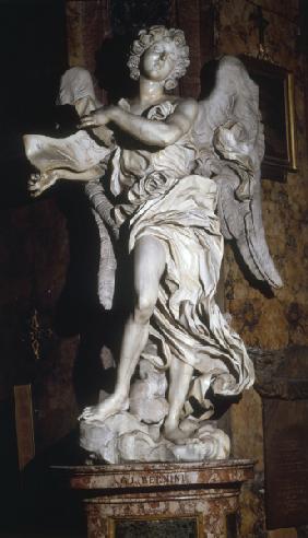 G.L.Bernini / Angel with cross inscript.