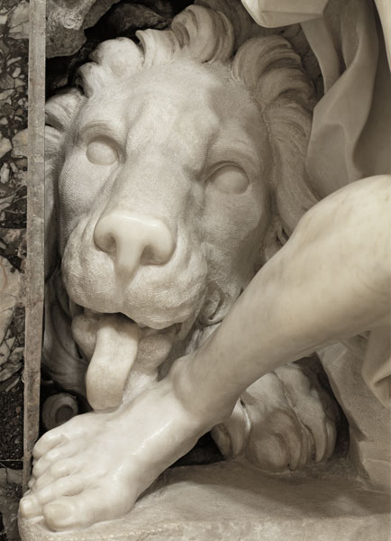 A Lion licking the foot of Daniel  (detail of 186919) from Gianlorenzo Bernini
